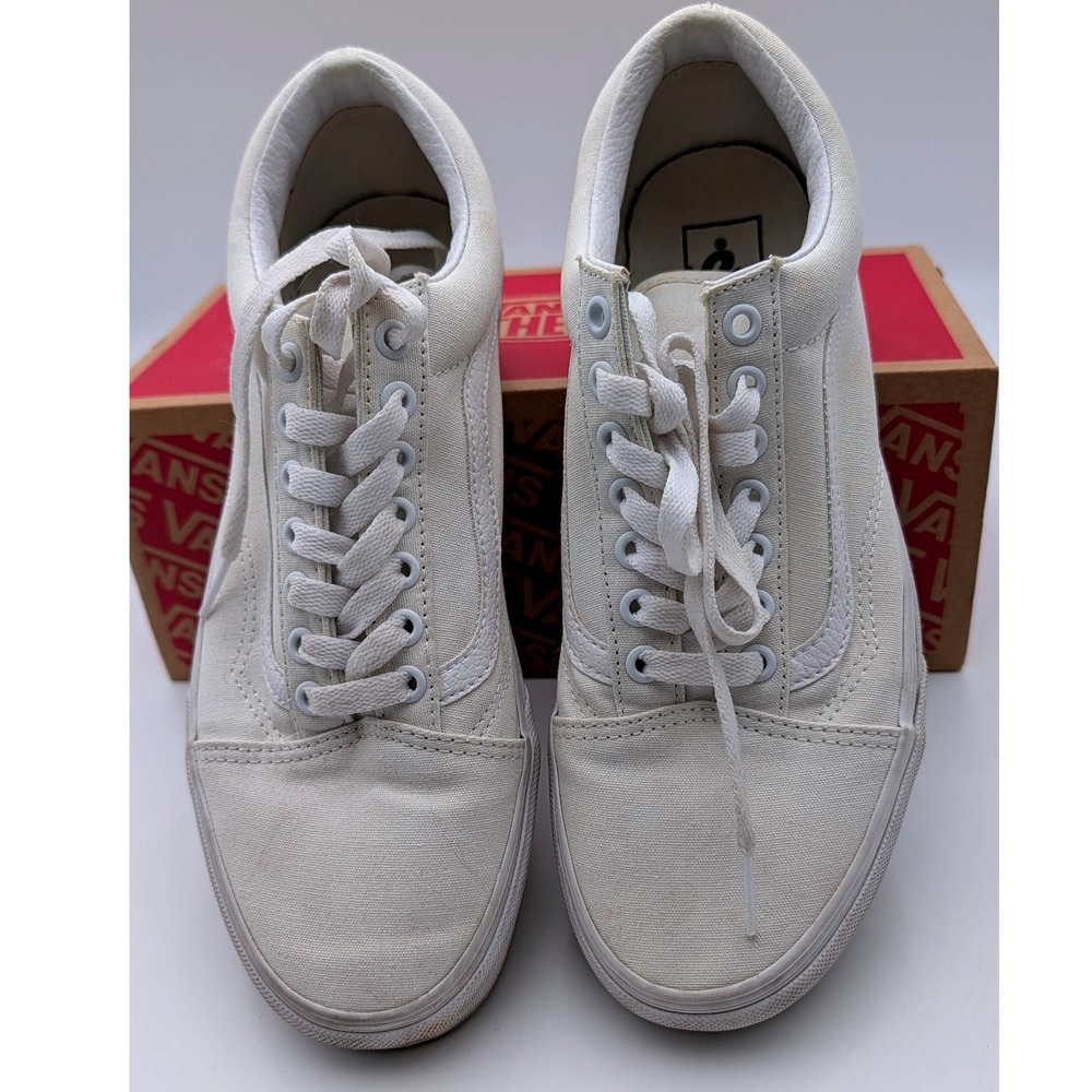 Vans Old Skool Off White Cream Canvas Low Top Skate Shoes Sneakers